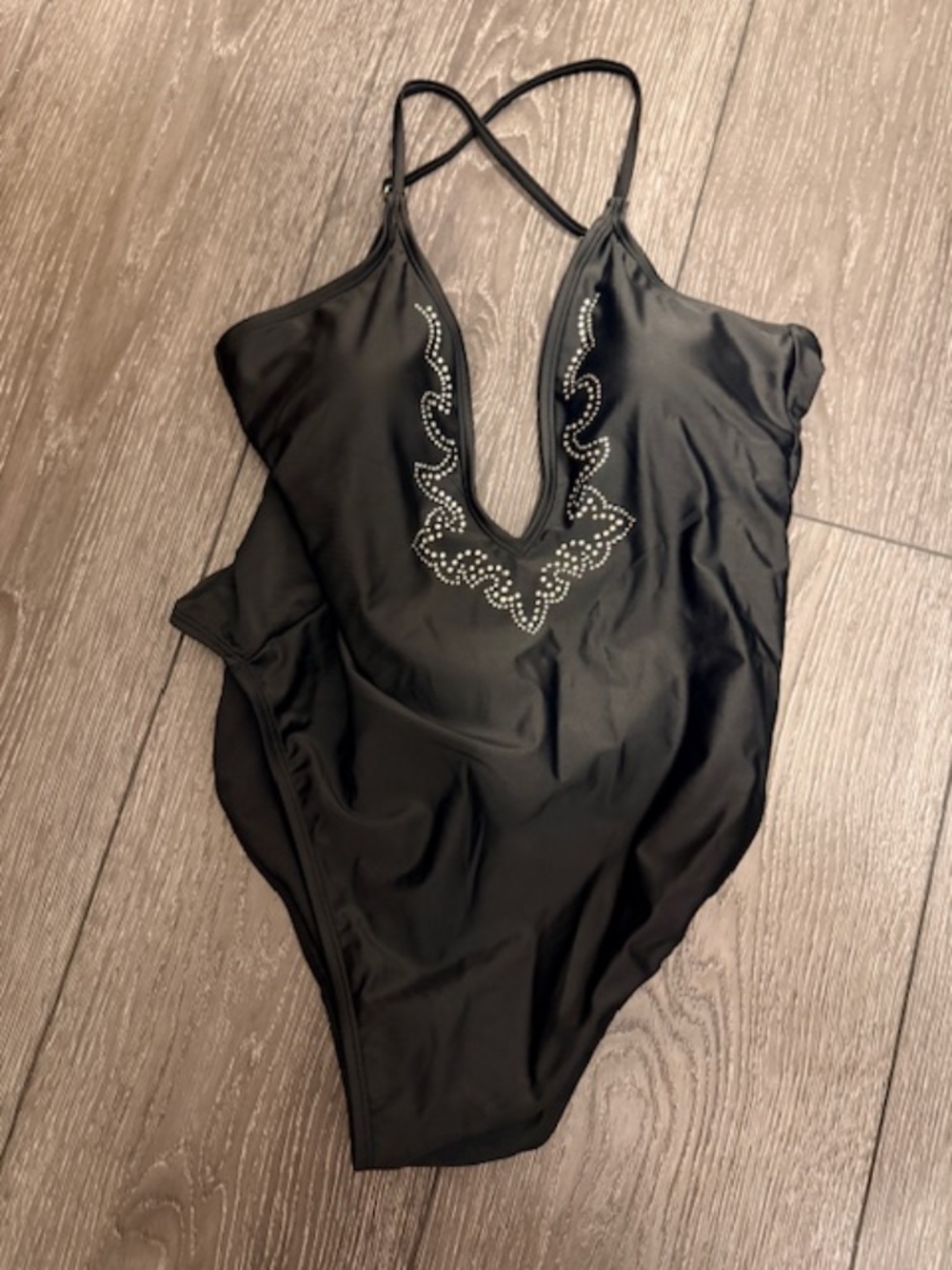 Wild Fable black studded one piece swimsuit